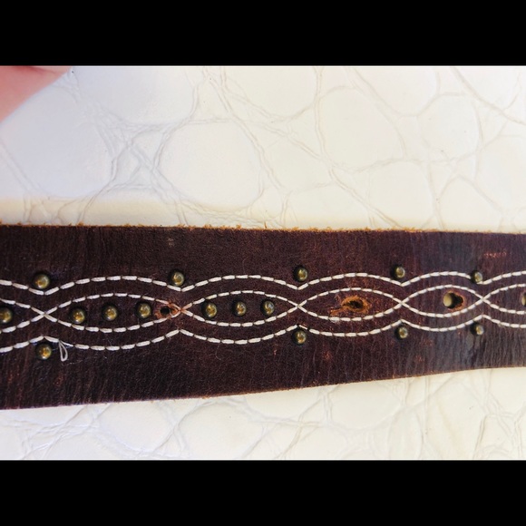 Columbia Boho Style Brown Leather Belt - Picture 7 of 7